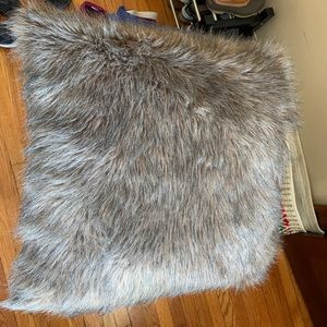 Brown faux fur pillow
